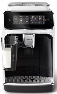 Кавомашина Philips Series 3300 1.8л, зерно + мелена, автомат.капучинатор, дисплей, авторецептів - 6, білий (EP3343/50) 369081 фото