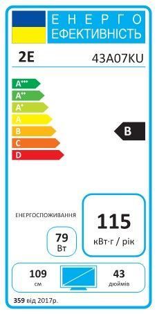 Телевізор 43" 2E LED 4K 60Hz Smart Google TV Black (2E-43A07KU) 364250 фото