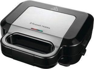 Мультимейкер Russell Hobbs, 750Вт, комплект-3 пластини, алюміній, корпус-нержав.сталь, пластик, чорний-срібний (26810-56) 372786 фото