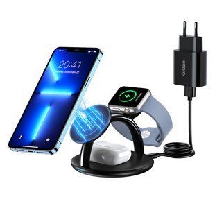 Бездротовий зарядний пристрій Choetech Magnetic 3 in 1 magnetic Wireless Charging Stand (T587-F) Black 267183 фото