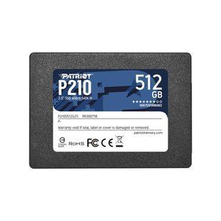 Твердотільний запам&rsquo;ятовувальний пристрій накопичувач (SSD) SATA2.5" 512GB P210 P210S512G25 PATRIOT 293570 фото