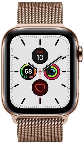 Смарт-годинник Apple Watch Series 5 44mm GPS + LTE Stainless Steel Gold Case With Gold Milanese Loop (MWW62) 137539 фото