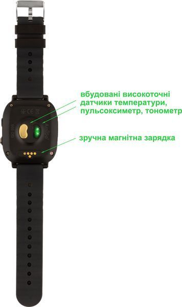 Дитячий смарт-годинник AmiGo GO005 4G WIFI Thermometer Black 188762 фото