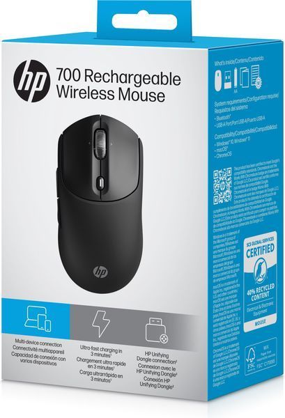 Миша HP 700 Rechargeable, WL/BT, чорний 387617 фото