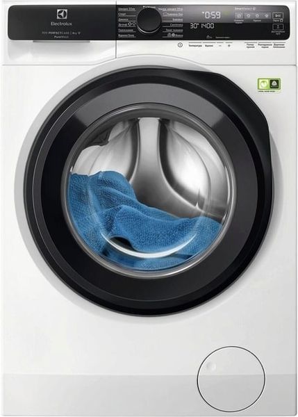 Пральна машина Electrolux фронтальна, 8кг, 1400, A+++, 60см, дисплей, пара, інвертор, білий (EW9F5482WCU) 375059 фото