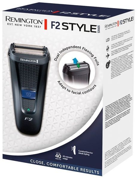 Бритва електр. Remington сіткова F2 Style Series, бритв.головок-2, сух, тример, чорний (F2002) 366484 фото