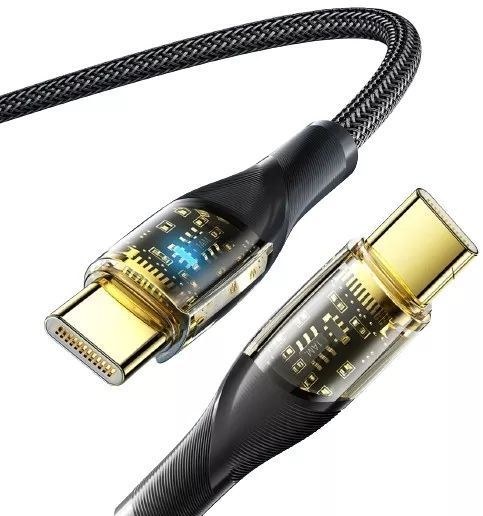 Кабель Essager Interstellar Transparent Design USB Charging Cable Type C to Type C 100W 2m (EXCTT1-XJA01-P) Black 315513 фото