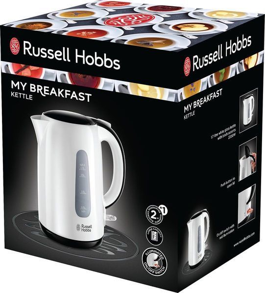 Електрочайник Russell Hobbs My Breakfast 1.7л, пластик, біло-чорний (25070-70) 363555 фото