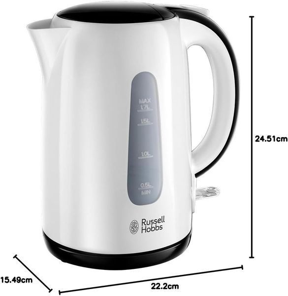 Електрочайник Russell Hobbs My Breakfast 1.7л, пластик, біло-чорний (25070-70) 363555 фото