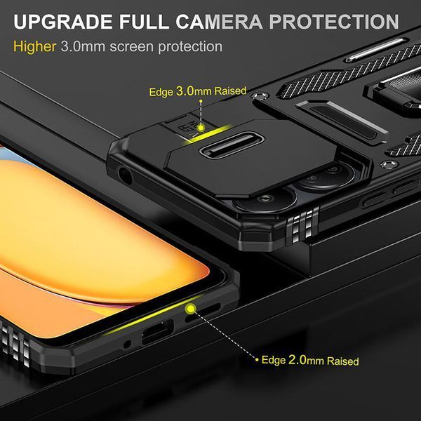 Ударостійкий чохол Camshield Army Ring для Xiaomi Redmi 13C / Poco C65 Чорний / Black 315911 фото