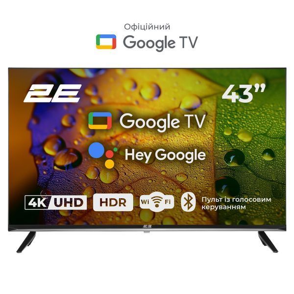 Телевізор 43" 2E LED 4K 60Hz Smart Google TV Black (2E-43A07KU) 364250 фото