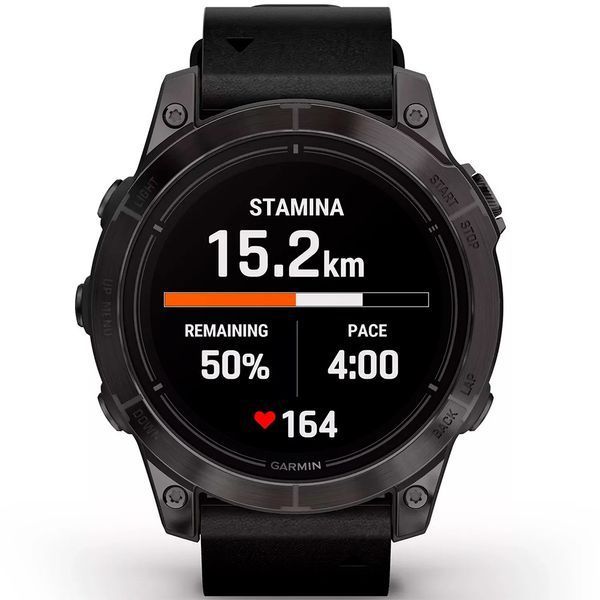 Смарт-годинник Garmin Epix Pro Gen 2 Sapphire 47mm Carbon G. DLC Tit. with B. Leather Band (010-02803-30) 286555 фото