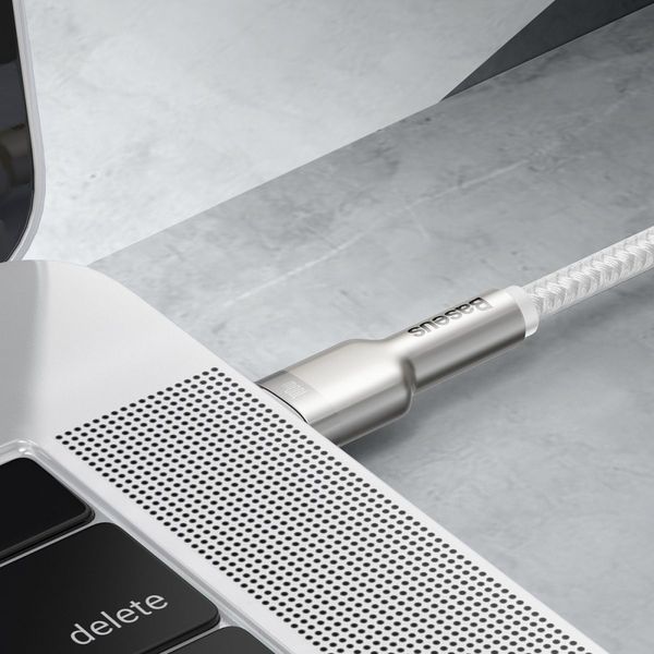 Кабель Baseus Cafule Metal Type-C To Type-C 100W (CATJK-C02) White 1m 244590 фото