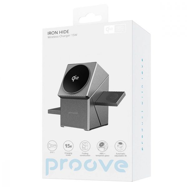 Бездротовий зарядний пристрій Proove Iron Hide 3 in 1 Qi2 (WSIH15000003) gray 338796 фото