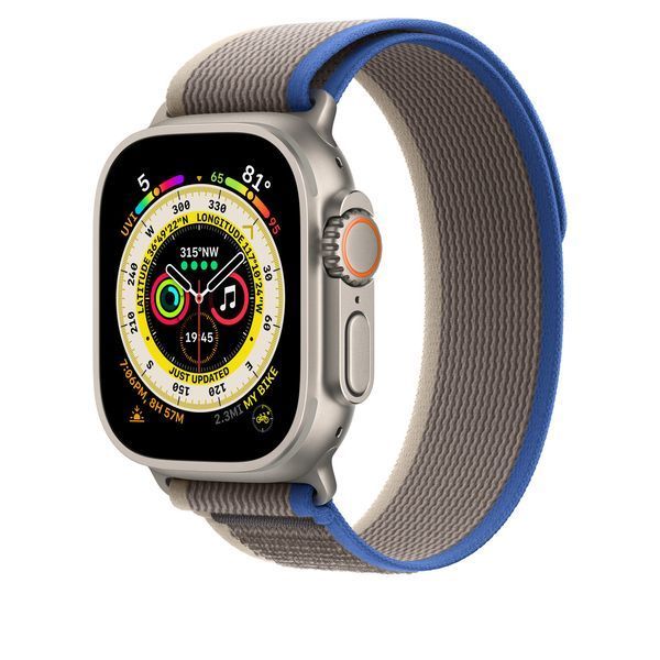 Ремінець Apple Watch 49mm Trail Loop M/L - Blue/Gray (MQEK3) 261320 фото