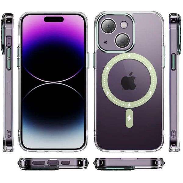 Чохол TPU+PC Colorful with MagSafe для Apple iPhone 13 (6.1") Green 273700 фото
