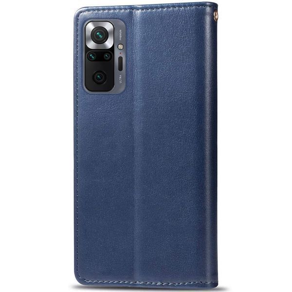 Шкіряний чохол книжка GETMAN Gallant (PU) для Xiaomi Redmi Note 10 Pro / 10 Pro Max Синій 205670 фото