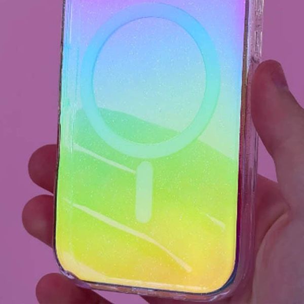 Чохол TPU Galaxy Sparkle (MagFit) для Apple iPhone 16 (6.1") Chroma+Glitter 353720 фото