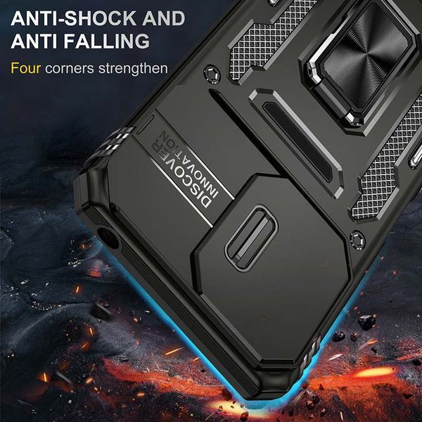 Ударостійкий чохол Camshield Army Ring для Xiaomi Redmi 13C / Poco C65 Чорний / Black 315911 фото