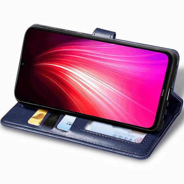 Шкіряний чохол книжка GETMAN Gallant (PU) для Xiaomi Redmi Note 8T Синій 285421 фото