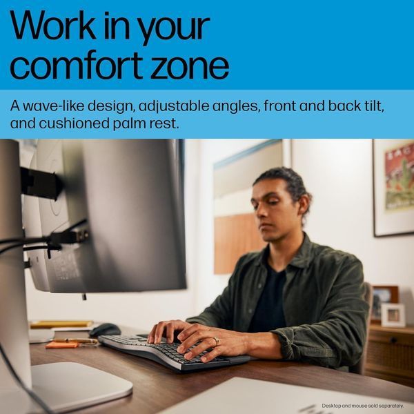 Клавіатура мембранна HP 680 Comfort Dual-Mode 111key, BT, EN/UK, чорний 379665 фото