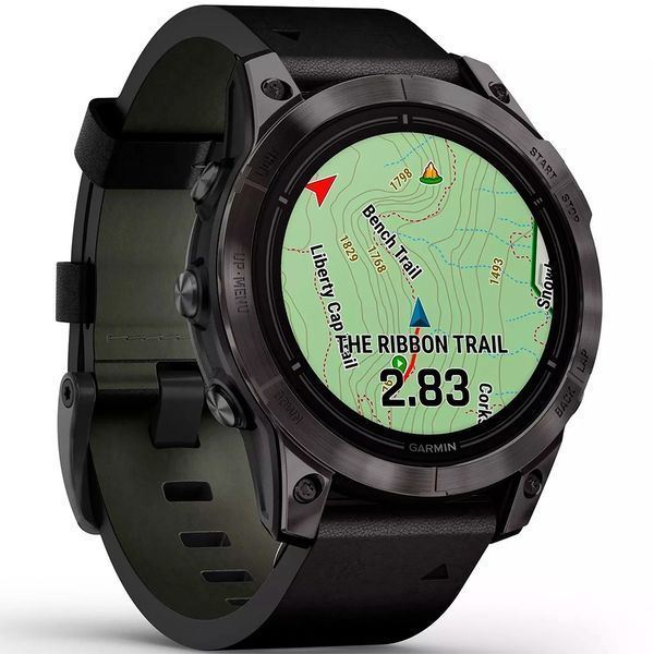 Смарт-годинник Garmin Epix Pro Gen 2 Sapphire 47mm Carbon G. DLC Tit. with B. Leather Band (010-02803-30) 286555 фото
