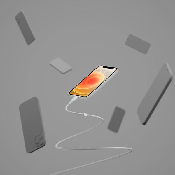 Кабель USB-A > Lightning заряджання/синхронізації Belkin 1м, силіконовий з кліпсою, білий (CAA008BT1MWH) 368190 фото