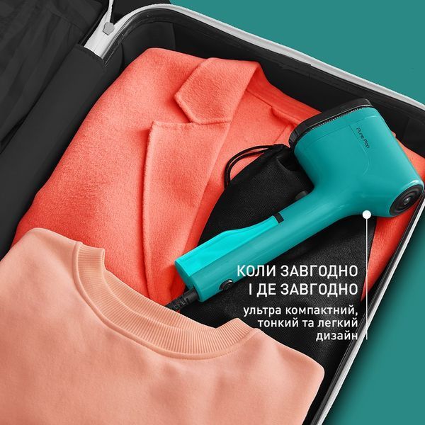 Відпарювач Tefal компактний Pure Pop, 1300Вт, 70мл, постійна пара - 20гр, зелений (DT2024E1) 375455 фото