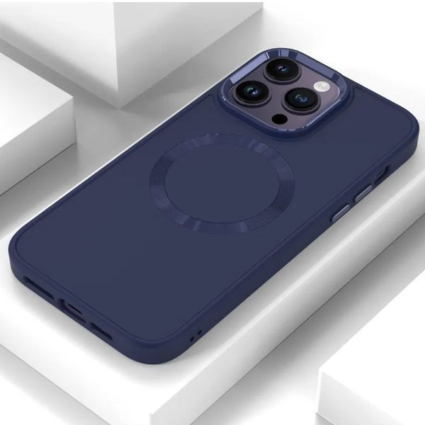 TPU чохол Bonbon Metal Style with MagSafe для Apple iPhone 16 Pro (6.3") Синій / Cosmos Blue 322918 фото