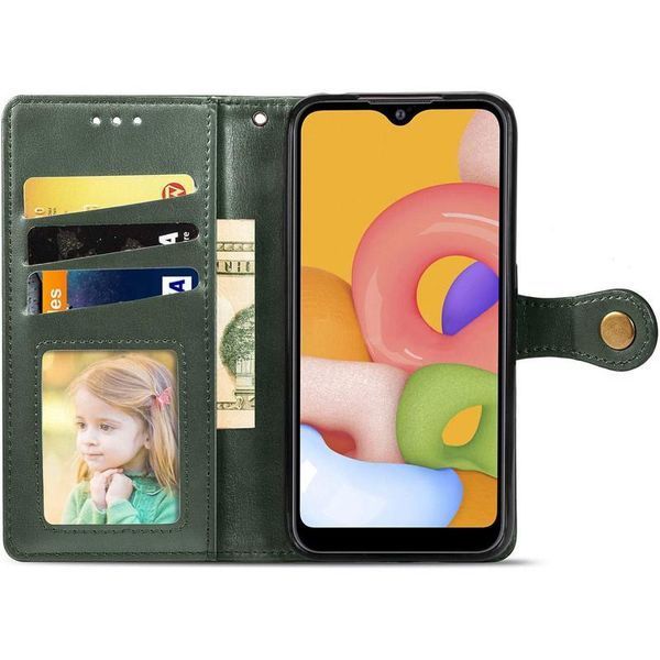 Шкіряний чохол-книжка GETMAN Gallant (PU) для Samsung Galaxy A07 Зелений 391225 фото