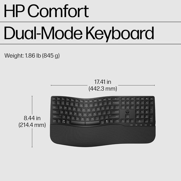 Клавіатура мембранна HP 680 Comfort Dual-Mode 111key, BT, EN/UK, чорний 379665 фото