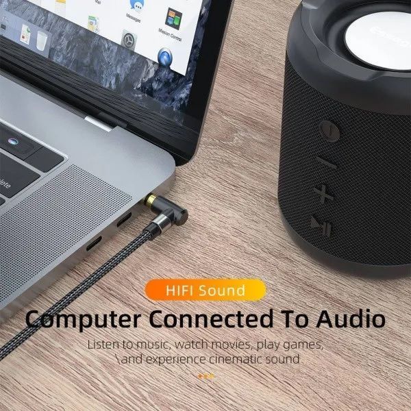 Кабель ESSAGER AUX Cable 3.5mm Jack Audio Cable For Speaker Wire Headphone Car 3.5 Mm Jack Hifi Aux Adapter 1.5M (EYP35-WTA01) 317308 фото