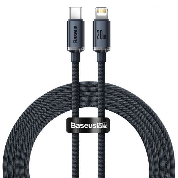 Кабель Baseus Crystal Shine Series Fast Charging Data USB кабель Type-C To IP 20W 2m (CAJY000301) Black 255225 фото