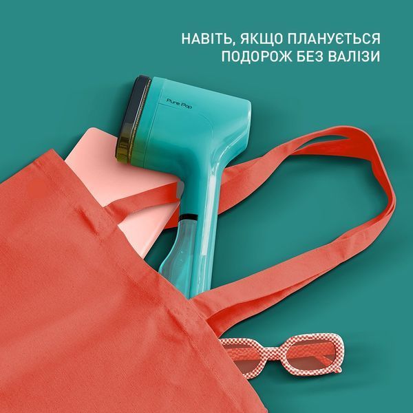 Відпарювач Tefal компактний Pure Pop, 1300Вт, 70мл, постійна пара - 20гр, зелений (DT2024E1) 375455 фото