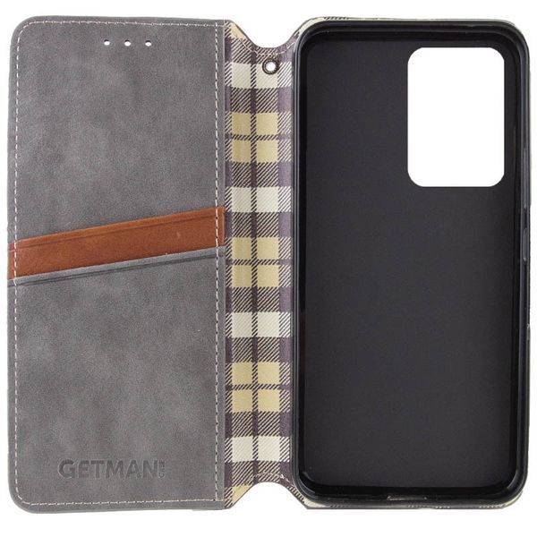 Шкіряний чохол книжка GETMAN Cubic (PU) для Xiaomi Redmi 13C / Poco C65 Сірий 284418 фото