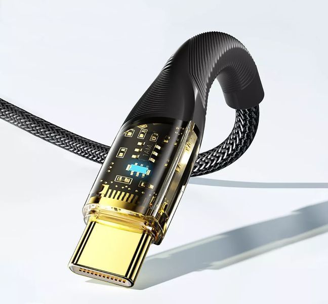 Кабель Essager Interstellar Transparent Design USB Charging Cable Type C to Type C 100W 2m (EXCTT1-XJA01-P) Black 315513 фото