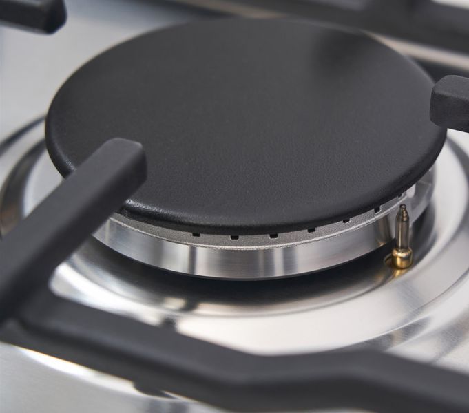 Варильна поверхня Whirlpool газова, 60см, чавун, турбо-конфорка, нерж (TKRL660IX) 373276 фото