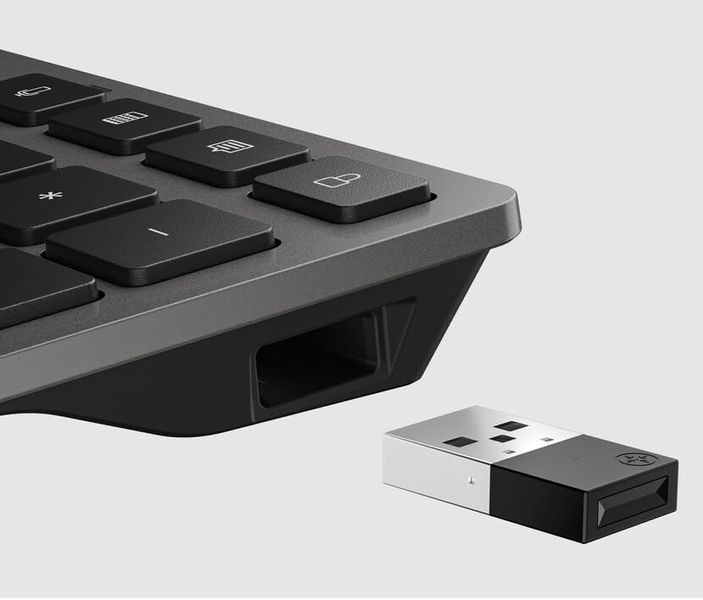 Клавіатура мембранна HP 720 Multi-Device Rechargeable, 109key, WL/BT, EN/UK, чорний (9T5B1AA) 366744 фото