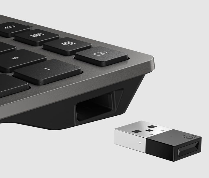 Клавіатура мембранна HP 720 Multi-Device Rechargeable, 109key, WL/BT, EN/UK, чорний (9T5B1AA) 366744 фото