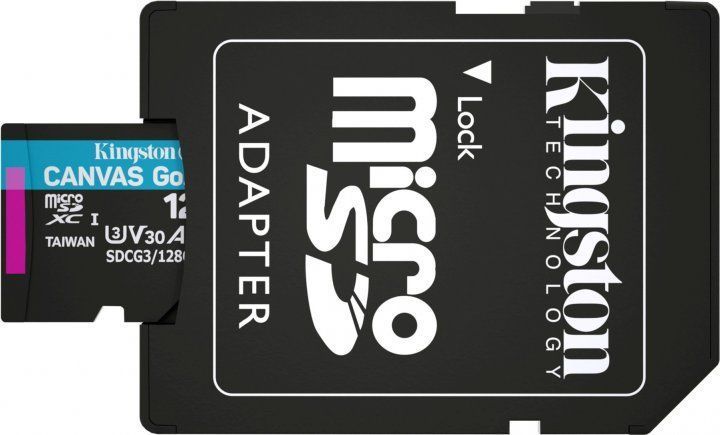 Картка пам*ятi microSDXC 128Gb Kingston Canvas UHS-I/U3 Class 10 Go! Plus R170/W90MB/s + SD-адаптер (SDCG3/128GB) 260202 фото
