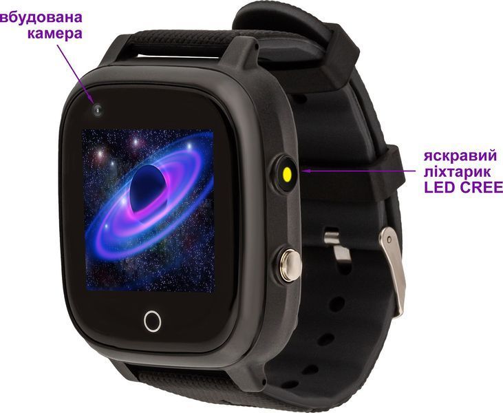 Дитячий смарт-годинник AmiGo GO005 4G WIFI Thermometer Black 188762 фото