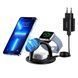 Бездротовий зарядний пристрій Choetech Magnetic 3 in 1 magnetic Wireless Charging Stand (T587-F) Black 267183 фото 1