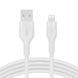 Кабель USB-A > Lightning заряджання/синхронізації Belkin 1м, силіконовий з кліпсою, білий (CAA008BT1MWH) 368190 фото 1