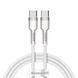 Кабель Baseus Cafule Metal Type-C To Type-C 100W (CATJK-C02) White 1m 244590 фото 6