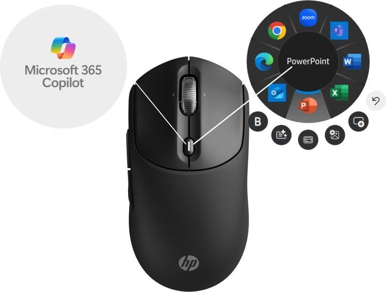 Миша HP 700 Rechargeable, WL/BT, чорний 387617 фото