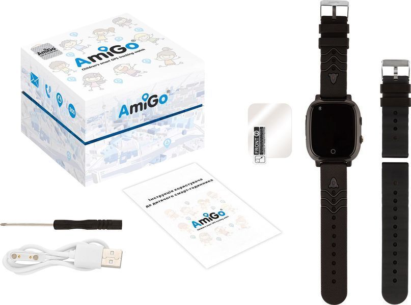 Дитячий смарт-годинник AmiGo GO005 4G WIFI Thermometer Black 188762 фото