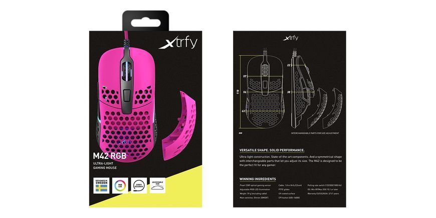 Миша Xtrfy M42, USB-A, RGB, рожевий (XG-M42-RGB-PINK) 372442 фото