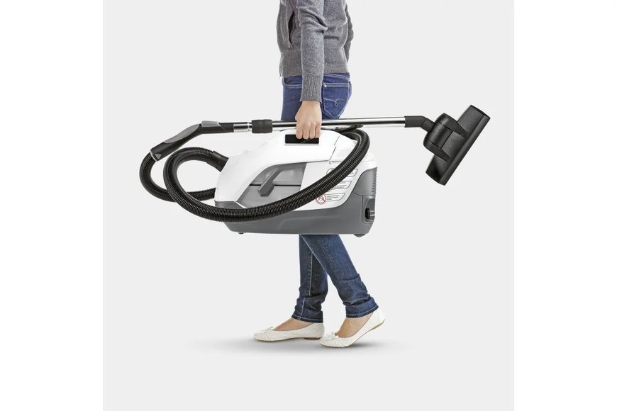 Пилосос Karcher миючий DS 6 Plus, 650Вт, конт пил -0.6л, вода -2 л, НЕРА, білий (1.195-252.0) 373428 фото