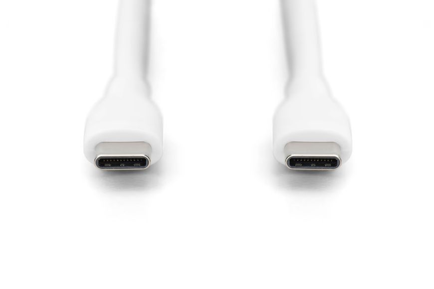 Кабель для зарядки USB-C, USB-C - USB-C 2 м, USB 2.0, 60W, силіконовий, білий AK-300341-020-W DIGITUS by ASSMANN 353746 фото