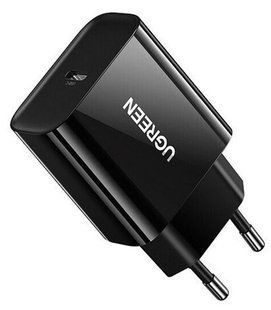 Мережевий Зарядний пристрій UGREEN CD137 Fast Charging Power Adapter With PD QC4.0 20W 3A (10191) Black 280603 фото